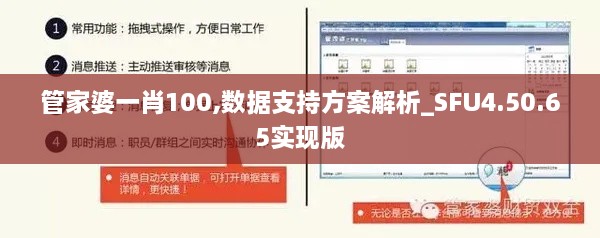 管家婆一肖100,數(shù)據(jù)支持方案解析_SFU4.50.65實(shí)現(xiàn)版