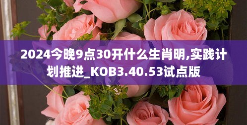 2024今晚9點(diǎn)30開什么生肖明,實(shí)踐計(jì)劃推進(jìn)_KOB3.40.53試點(diǎn)版