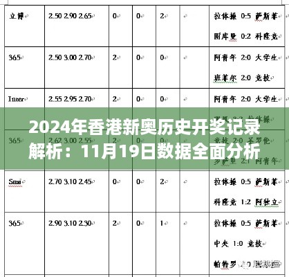 2024年香港新奧歷史開獎記錄解析：11月19日數(shù)據(jù)全面分析_ZEP3.41.67敏捷版