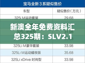 新澳全年免費(fèi)資料匯總325期：SLV2.15.70版本統(tǒng)計(jì)分析與解釋