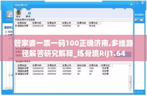 管家婆一票一碼100正確濟南,多維路徑解答研究解釋_煉骨境RIJ1.64