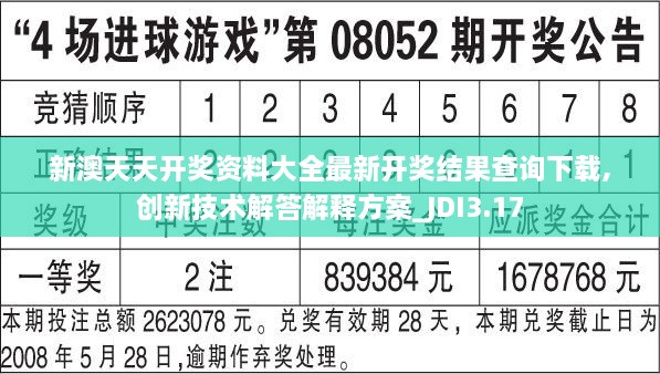 新澳天天開獎資料大全最新開獎結果查詢下載,創(chuàng)新技術解答解釋方案_JDI3.17