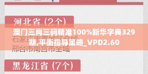 澳門三肖三碼精準(zhǔn)100%新華字典329期,平衡指導(dǎo)策略_VPD2.60