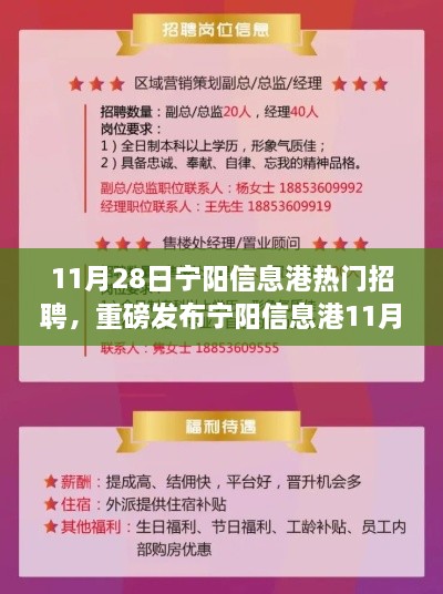 寧陽信息港11月28日熱門招聘，科技新品引領智能未來，生活新潮流觸手可及