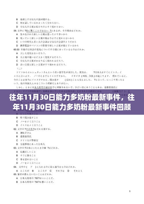 往年11月30日能力多奶粉最新事件，往年11月30日能力多奶粉最新事件回顧與解析