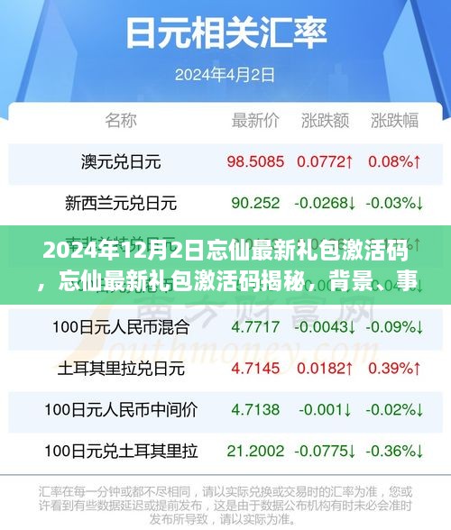 揭秘忘仙最新禮包激活碼，背景、事件與影響回顧（2024年12月版）