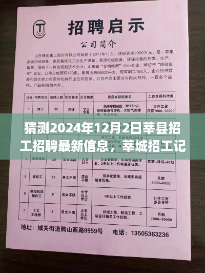 友情、夢想與家的溫馨交匯，莘城招工招聘最新信息預(yù)測（2024年12月2日）