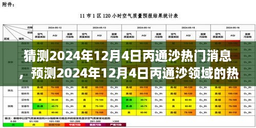 2024年12月4日丙通沙熱門話題預(yù)測(cè)，領(lǐng)域動(dòng)態(tài)與市場(chǎng)熱議