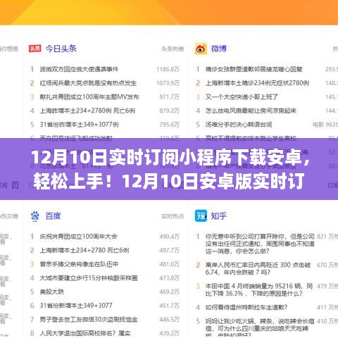 12月10日安卓版實時訂閱小程序下載教程，初學(xué)者與進(jìn)階用戶指南