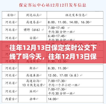 往年12月13日保定實時公交系統(tǒng)運營狀態(tài)解析，是否下線？今日運營狀態(tài)探討