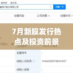 7月新股發(fā)行熱點(diǎn)及投資前景深度解析，上市股票一覽