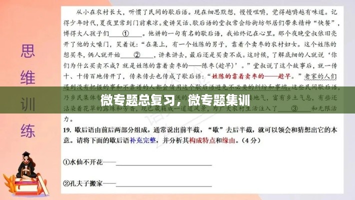 微專題總復習，微專題集訓 