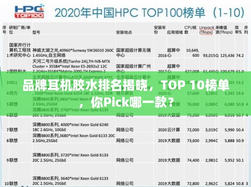 品牌耳機(jī)膠水排名揭曉，TOP 10榜單，你Pick哪一款？