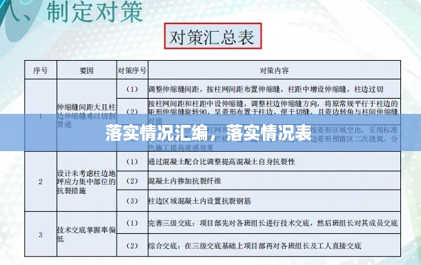 落實(shí)情況匯編，落實(shí)情況表 