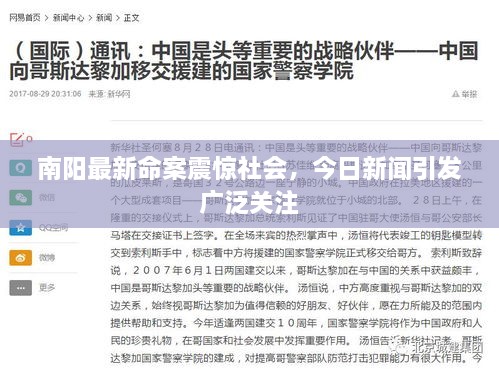 南陽最新命案震驚社會，今日新聞引發(fā)廣泛關注